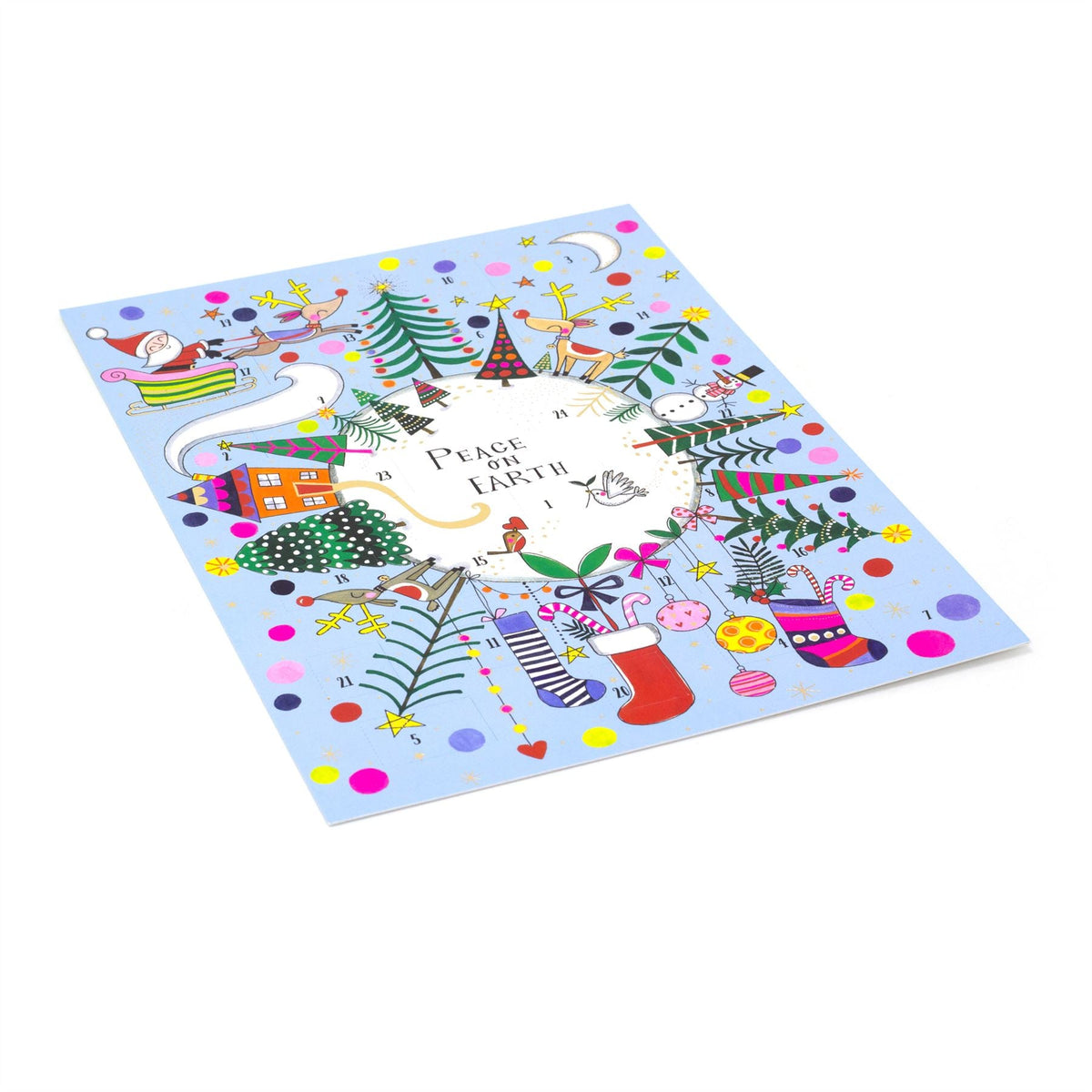 Peace on Earth Christmas Advent Calendar | Santa & Reindeer Christmas Calendar Advent Calendar - Tophatter Daily Deals