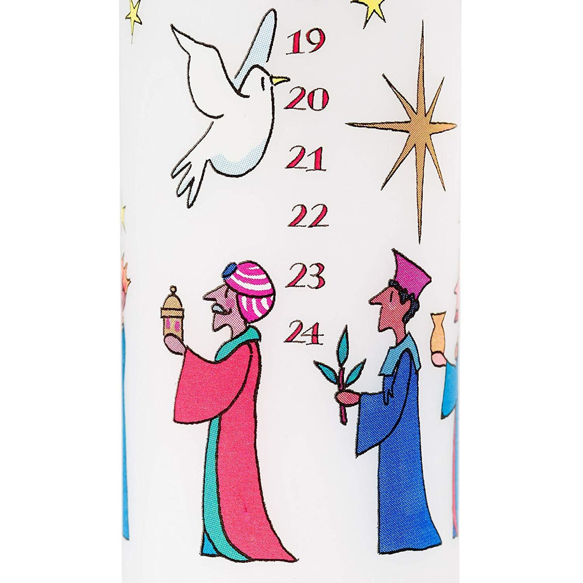 Traditional Countdown To Christmas Advent Dinner Pillar Candle ~ Wise Men Design (Large Size) Advent Candle - Tophatter Daily Deals