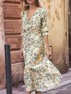 Floral Cutout Flounce Sleeve Dress Floral Casual Dresses - Tophatter Daily Deals