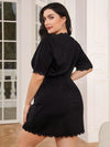 Plus Size Lace Trim Deep V Night Dress Sleep Dresses - Tophatter Daily Deals