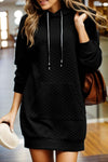 Drawstring Hooded Long Sleeve Mini Dress Casual Dresses - Tophatter Daily Deals