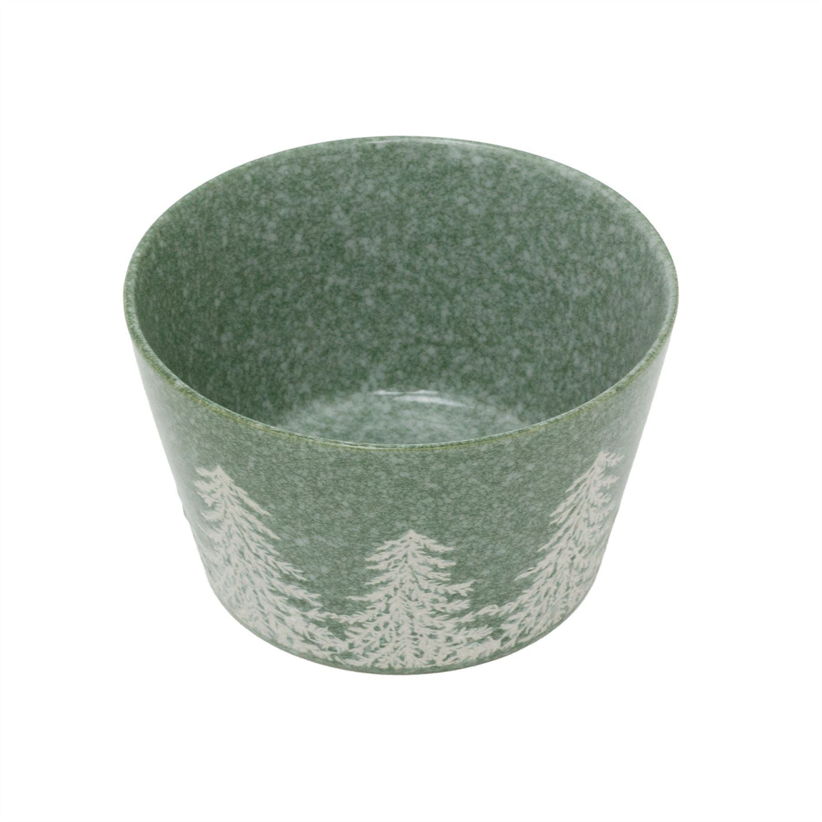 Green Embossed Christmas Tree Bowl | Festive Reactive Glaze Stoneware Bowl Bowl - Tophatter Daily Deals