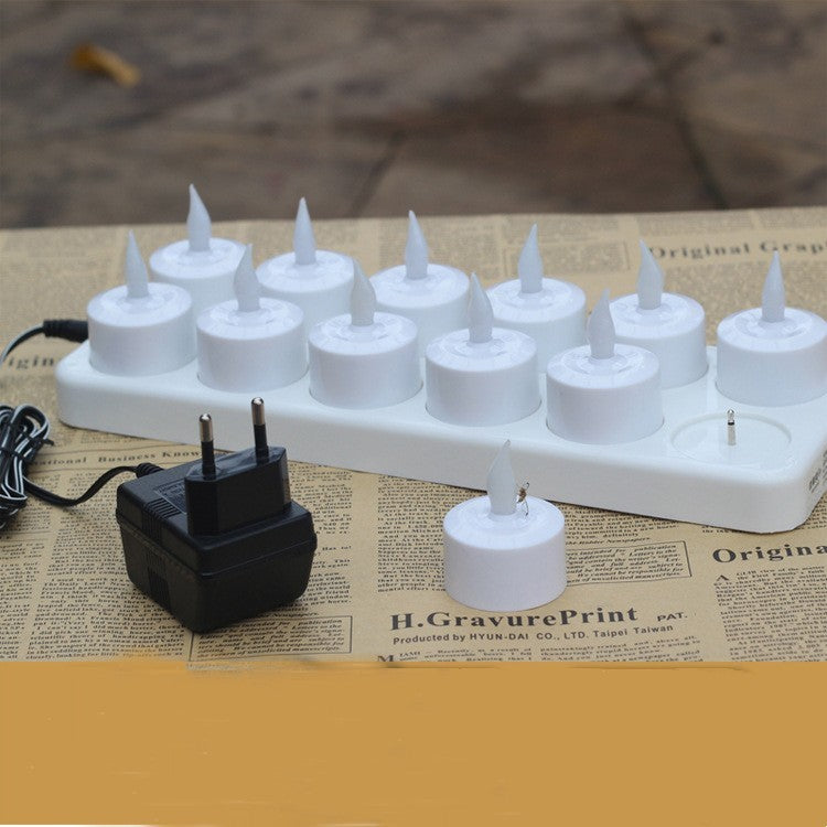 12 LED Rechargeable Electronic Candles 0 - Tophatter Daily Deals