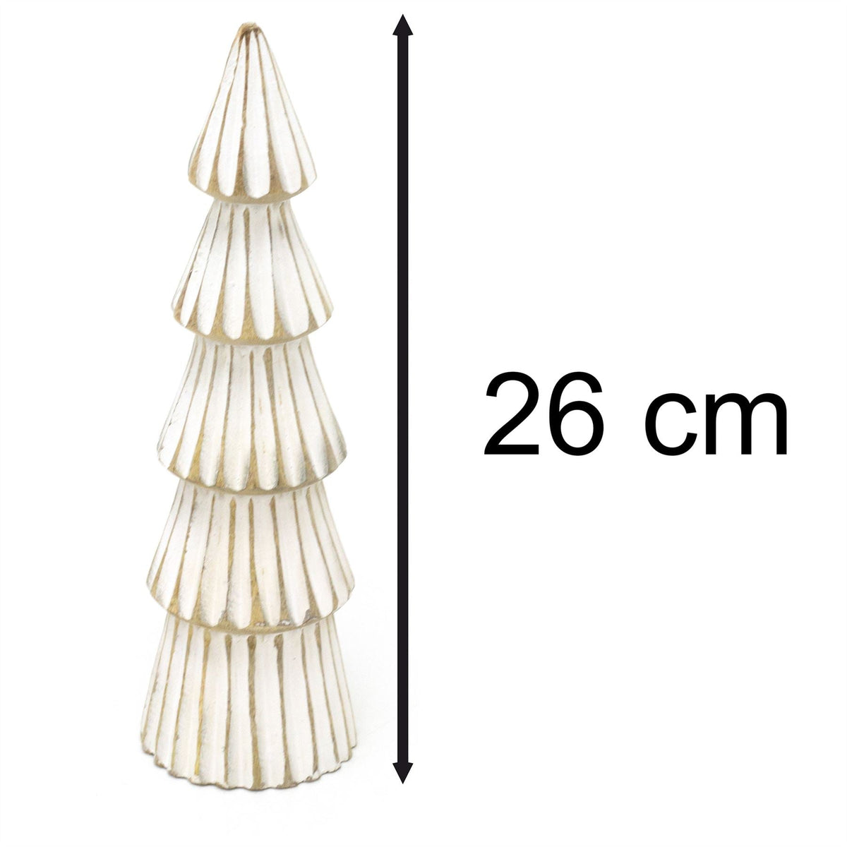 Shabby Chic White Wooden Christmas Tree | Rustic Christmas Tree Ornament - 26cm Ornament - Tophatter Daily Deals