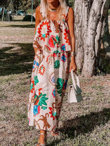 Printed Ruffle Hem Layered Dress Casual Dresses - Tophatter Daily Deals