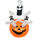 Halloween Inflatable Decoration Pumpkin With Ghosts LED 3D Changing Face Moving Picture Frame - Tophatter Daily Deals