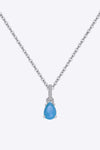 Teardrop Turquoise 4-Prong Pendant Necklace Necklaces - Tophatter Daily Deals