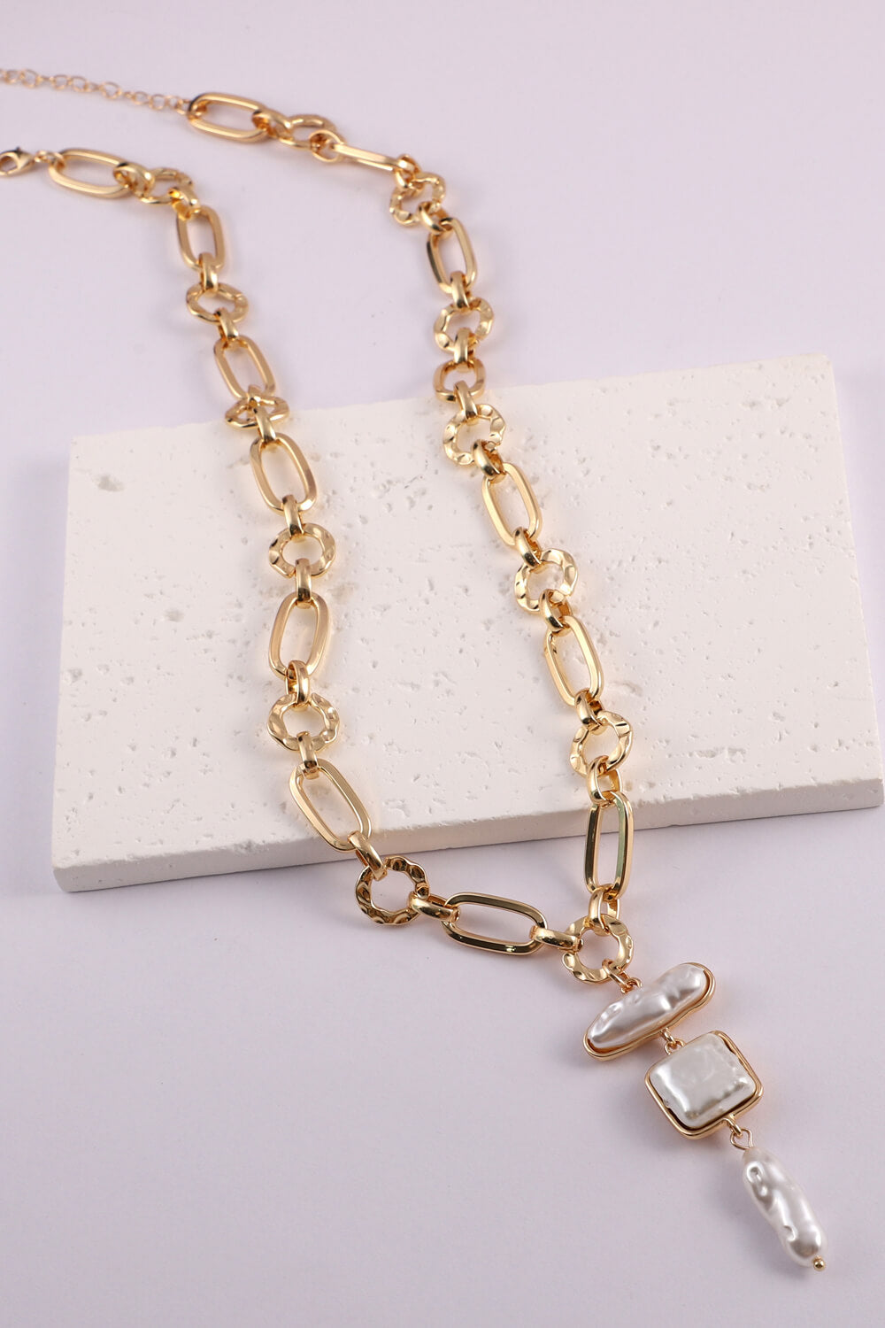 Freshwater Pearl Chunky Chain Necklace Necklaces - Tophatter Daily Deals