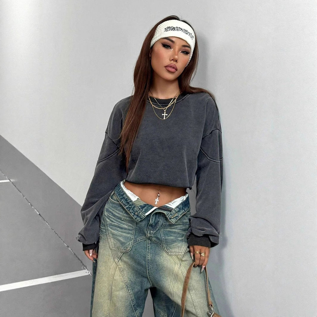 Oversized Women Crop Top - Boxy Raw Hem, Polyester, Casual 3D Changing Face Moving Picture Frame - Tophatter Daily Deals