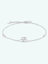 V To Z Zircon 925 Sterling Silver Bracelet Z Silver One Size Bracelets - Tophatter Daily Deals