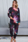 Tie-Dye Crewneck Top and Drawstring Waist Joggers Lounge Set Indigo Loungewear Sets - Tophatter Daily Deals