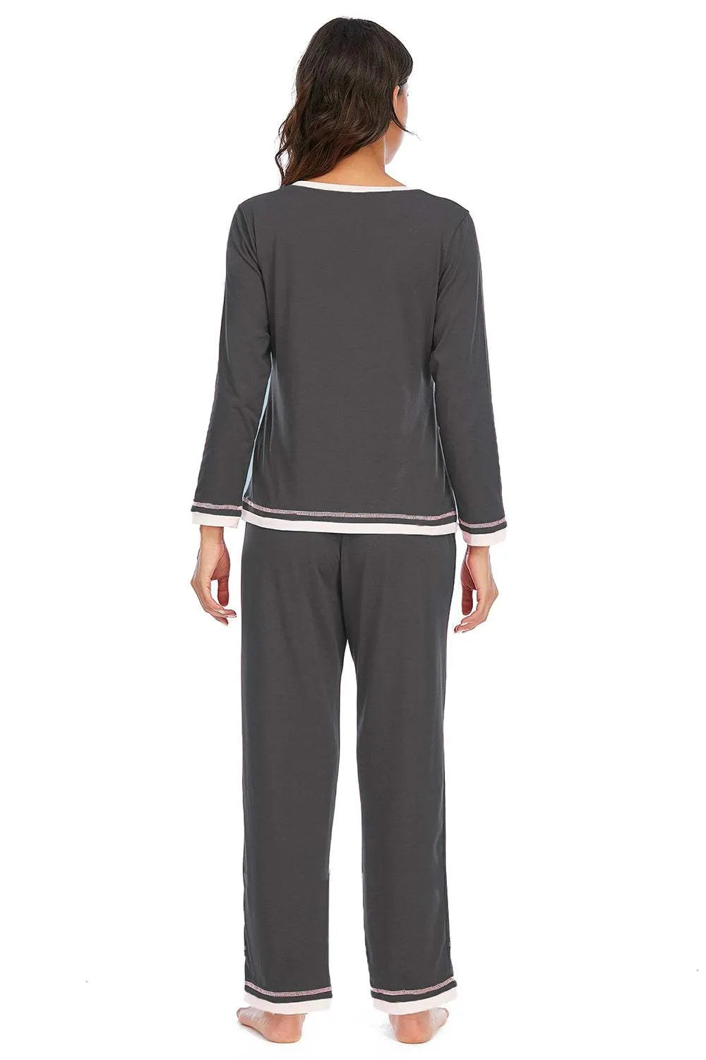 V-Neck Top and Pants Lounge Set Loungewear Sets - Tophatter Daily Deals