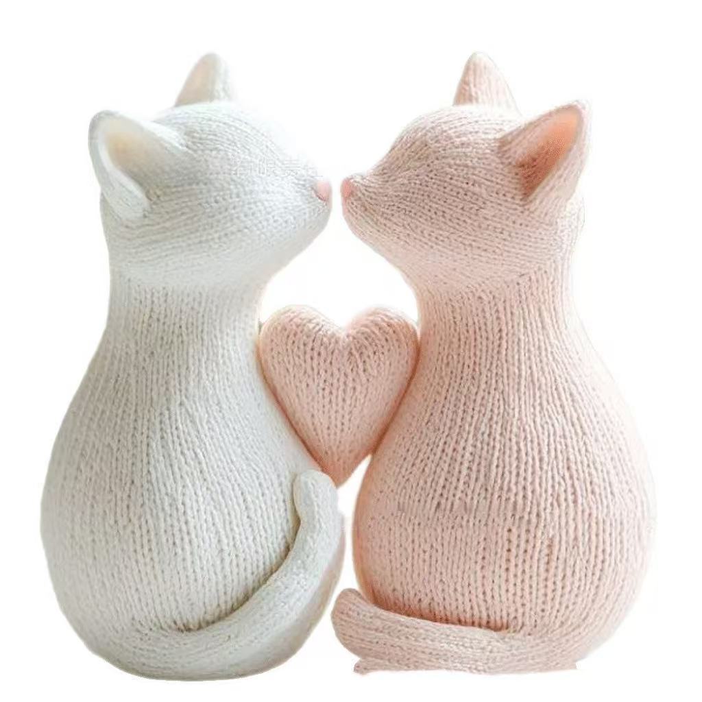 3D Printed Knitted Cat Flowerpot Decor - Tophatter Daily Deals
