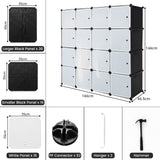 Storage Wardrobe Closet with Hanging Rods Home & Garden > Storage > Clothing & Wardrobe Storage - Tophatter Daily Deals