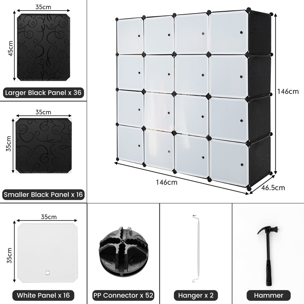 Storage Wardrobe Closet with Hanging Rods Home & Garden > Storage > Clothing & Wardrobe Storage - Tophatter Daily Deals