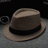 British Houndstooth European And American Sun Hats For Men Stripes Apricot 58cm 0 - Tophatter Daily Deals
