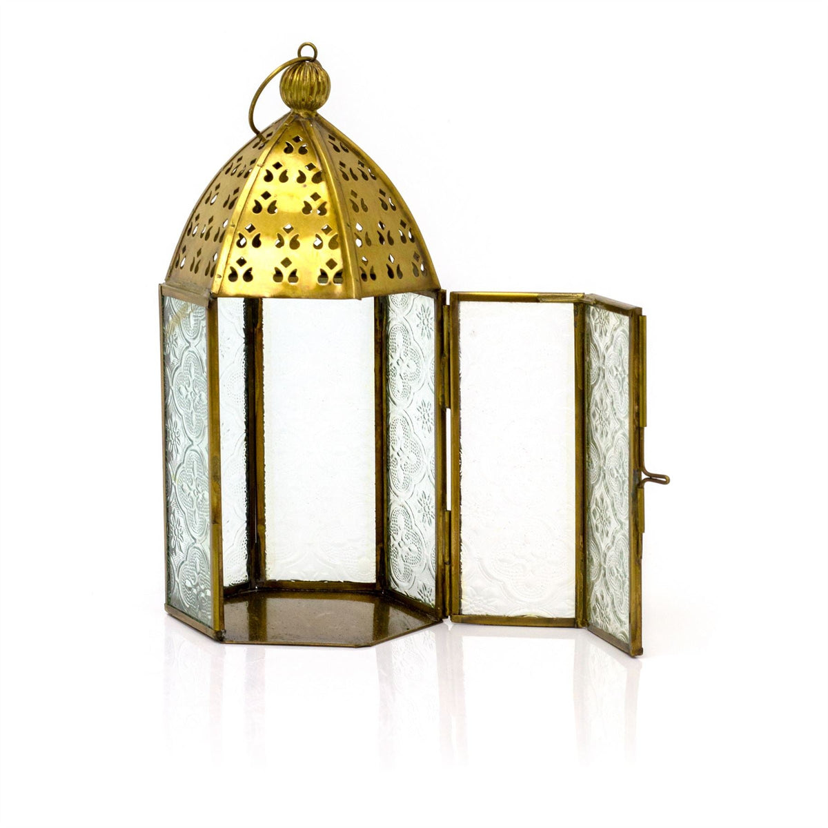 Gold Metal Kasbah Candle Lantern | Moroccan Style Lantern Tealight Holder - 21cm Lantern - Tophatter Daily Deals