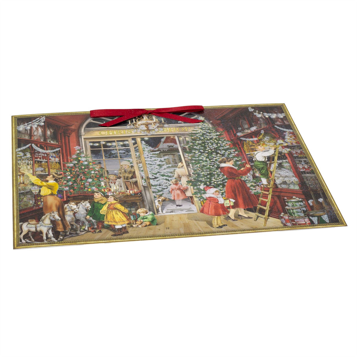 Nostalgic Christmas Toy Shop Advent Calendar with 24 Festive Windows & Ribbon Advent Calendar - Tophatter Daily Deals