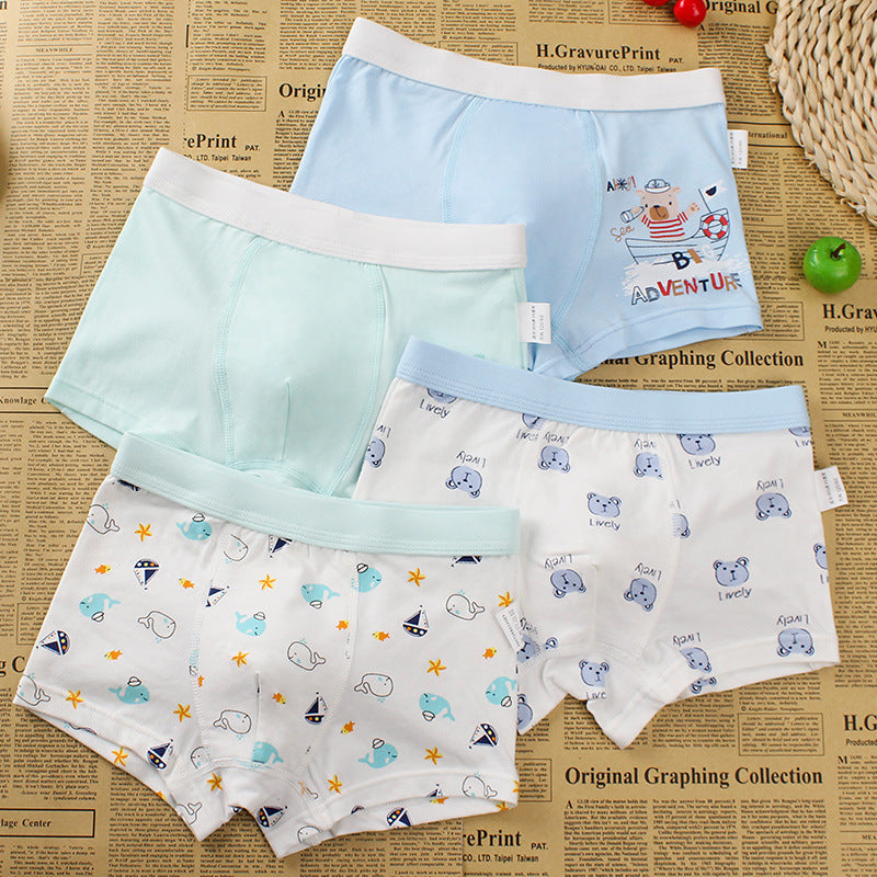 Boys Cartoon Cotton Boxer Shorts Suit Bear whale 0 - Tophatter Daily Deals