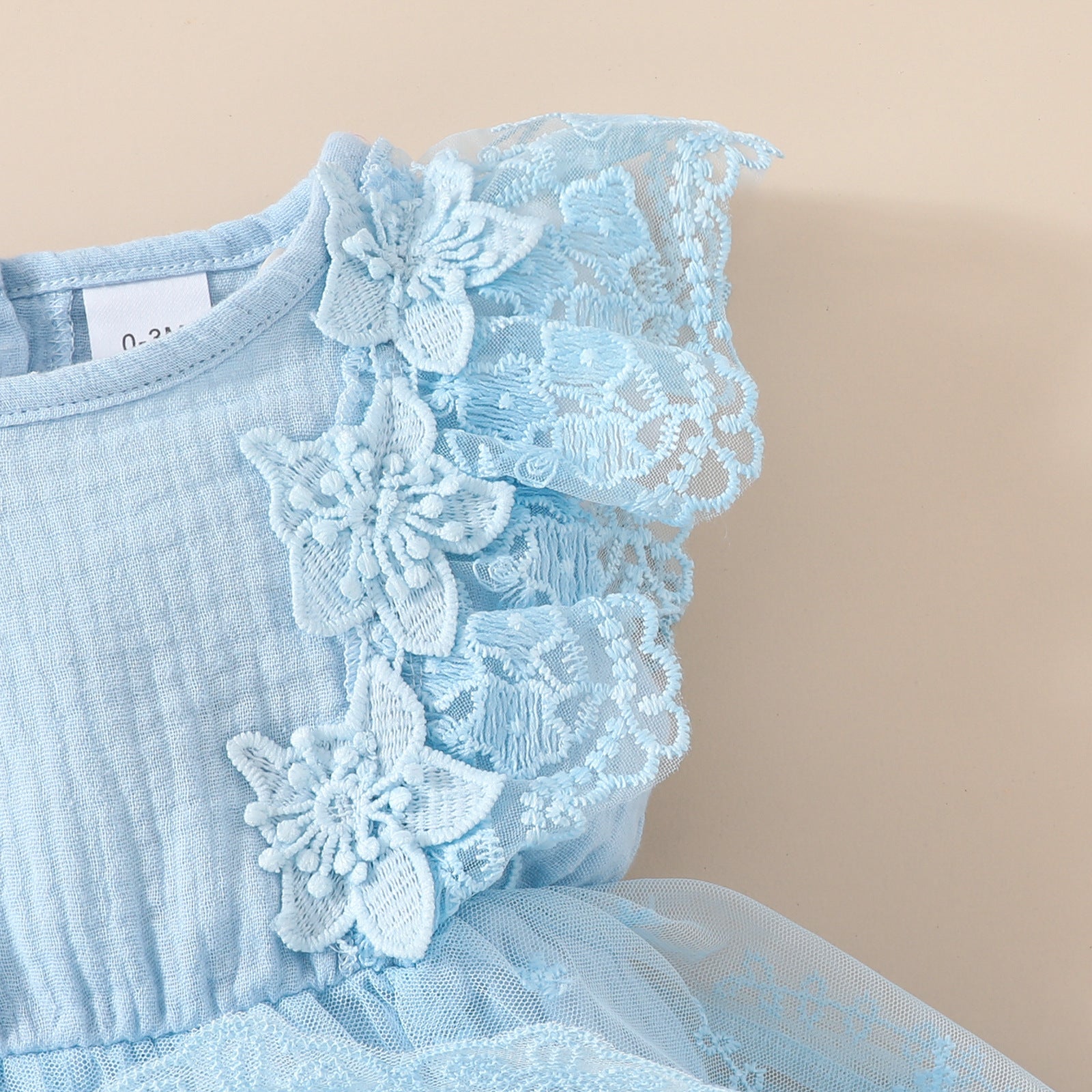 2024 Summer Baby Girl Sweet Sleeveless Lace Triangle Rompers Mesh Lace Flower Dress 0 - Tophatter Daily Deals