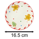 Round Ceramic Christmas Gingerbread Plate | Festive Serving Dish - 16cm Plate - Tophatter Daily Deals