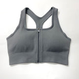 Autumn And Winter New Products Zipper Sports Underwear Women Grey bra 0 - Tophatter Daily Deals