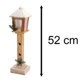 LED Christmas Lamp Post | Rustic Wooden Snow-topped Festive Street Light LED Light - Tophatter Daily Deals