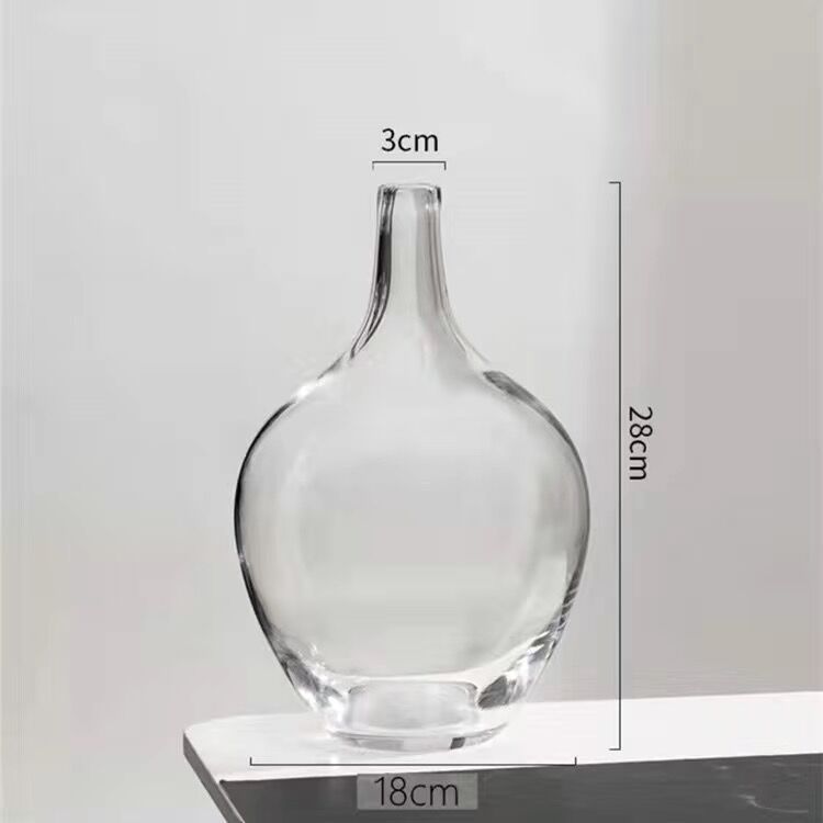 Big Glass Vase Living Room Dried Flowers Nordic Ins Style Glass Medium transparent 0 - Tophatter Daily Deals