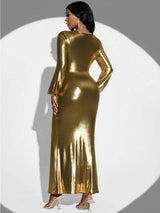 Plunge Twisted Slit Midi Dress Cocktail Dresses - Tophatter Daily Deals
