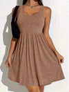 Full Size Square Neck Sleeveless Mini Dress Taupe Casual Dresses - Tophatter Daily Deals