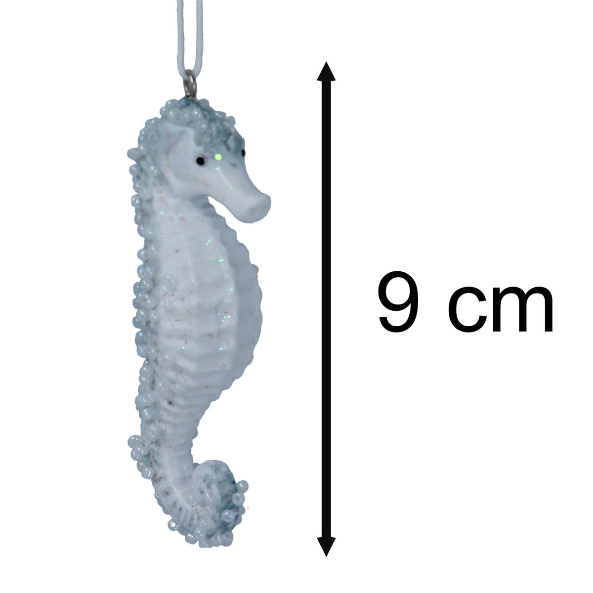 Pale Blue Seahorse Christmas Bauble | Resin Sea Creature Tree Ornament - 9cm Baubles - Tophatter Daily Deals