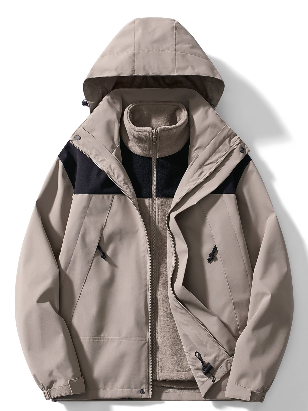 Waterproof Women’s 3-in-1 Jacket - Relaxed Fleece Winter Khaki - Tophatter Daily Deals