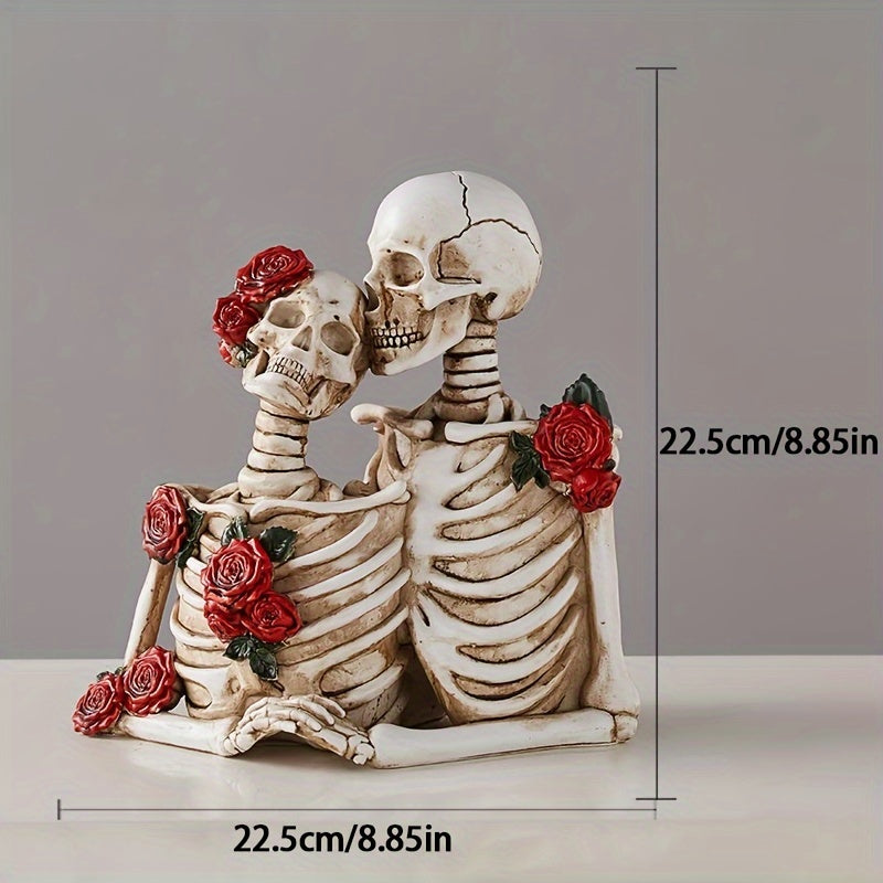 Rose Skull Figurine Holding Hands Halloween Decor Halloween - Tophatter Daily Deals