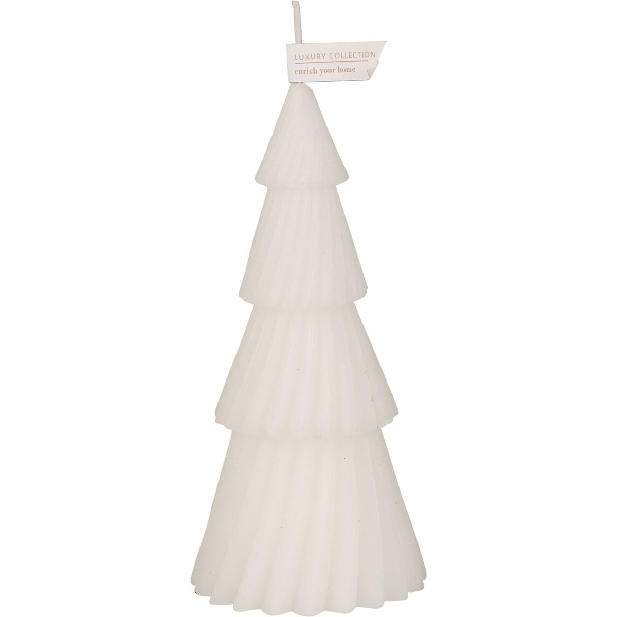 White Christmas Tree Shaped Candle | Unscented Novelty Xmas Tree Candle - 17cm Candle - Tophatter Daily Deals