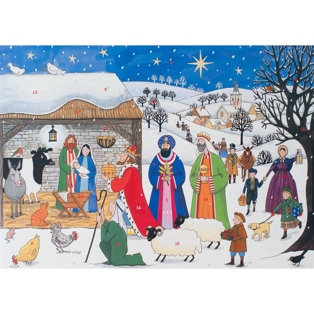 Alison Gardiner Traditional Card Advent Calendar Large - Jesus Is Born Advent Calendar - Tophatter Daily Deals