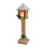 LED Christmas Lamp Post | Rustic Wooden Snow-topped Festive Street Light LED Light - Tophatter Daily Deals