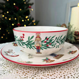 Christmas Nutcracker Bowl | Traditional Festive Round Ceramic Bowl - 500ml Bowl - Tophatter Daily Deals