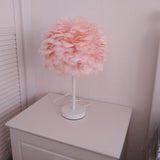 Bedroom Artistic Lamp Feather Table Lamp Apricot 0 - Tophatter Daily Deals