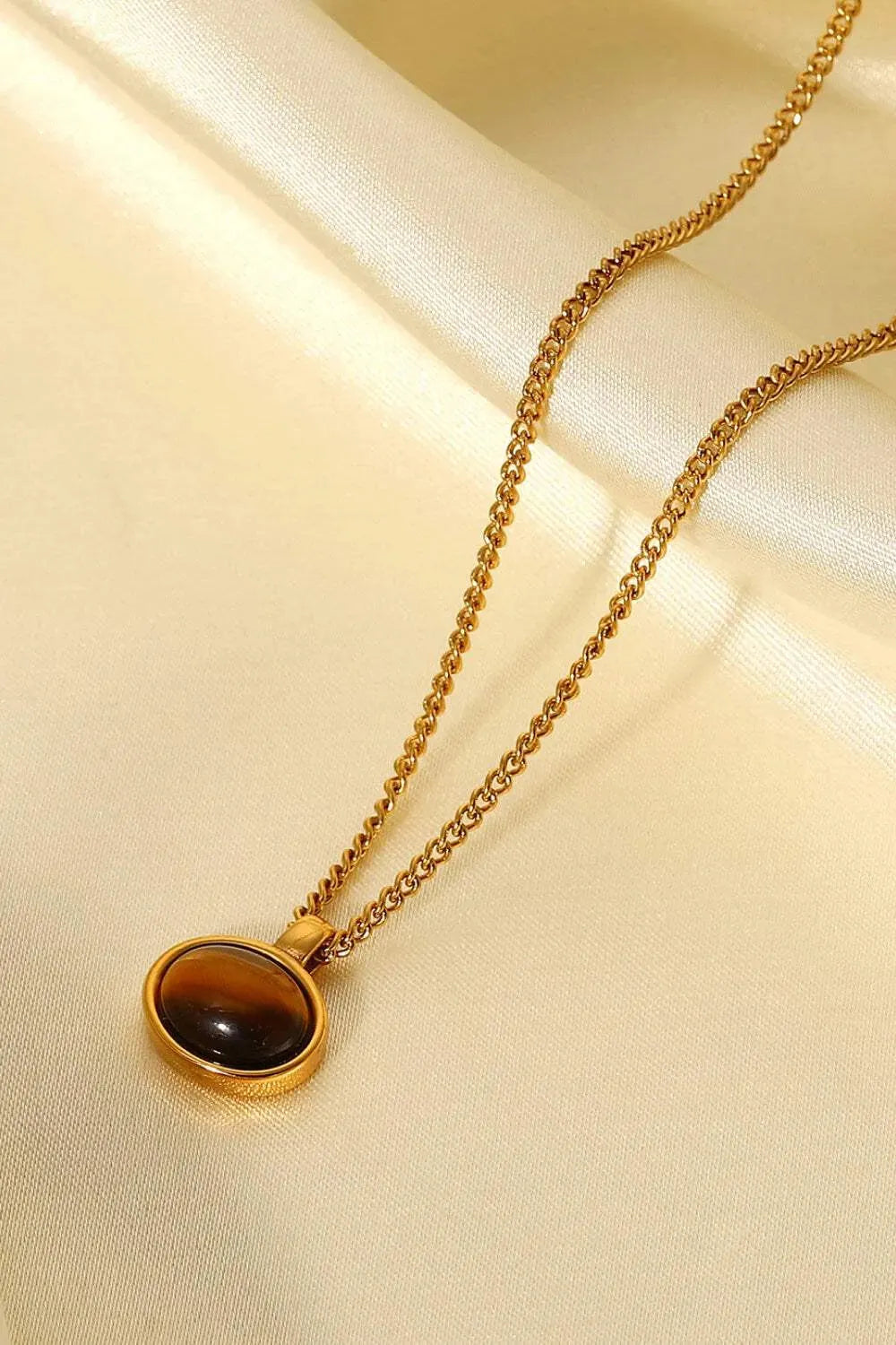 Natural Stone Geometric Pendant Necklace Necklaces - Tophatter Daily Deals