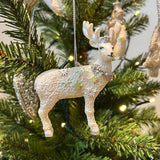 White Reindeer Christmas Tree Bauble | Resin Stag Christmas Tree Ornament - 10cm Baubles - Tophatter Daily Deals