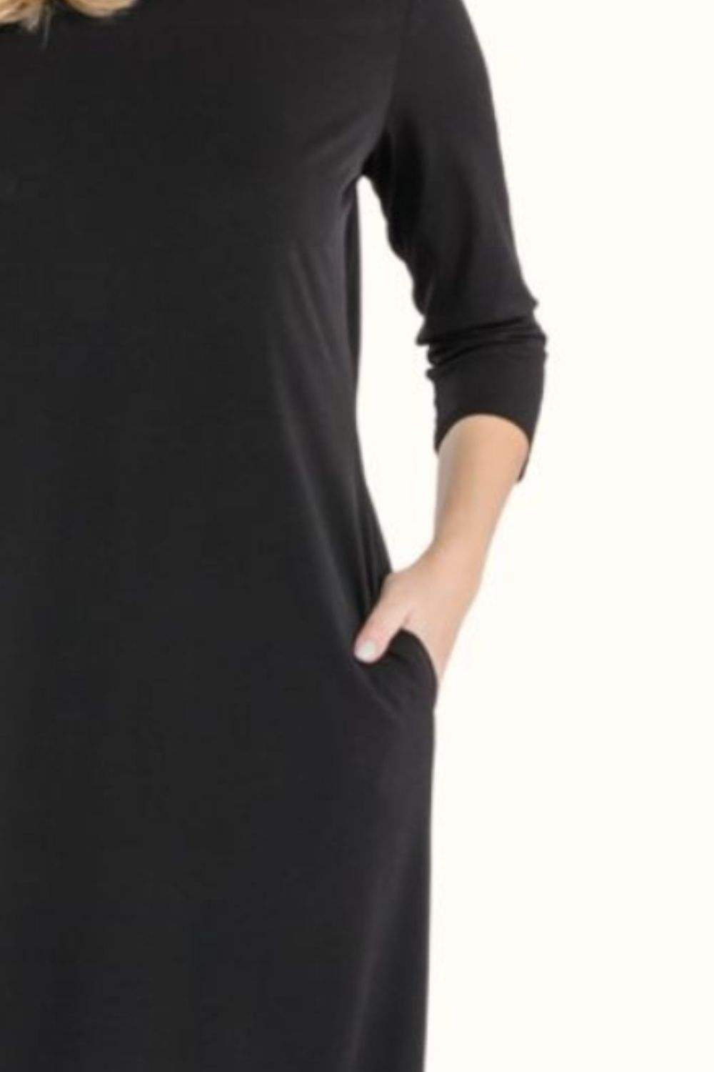 Celeste Full Size Round Neck Midi Dress Casual Dresses - Tophatter Daily Deals