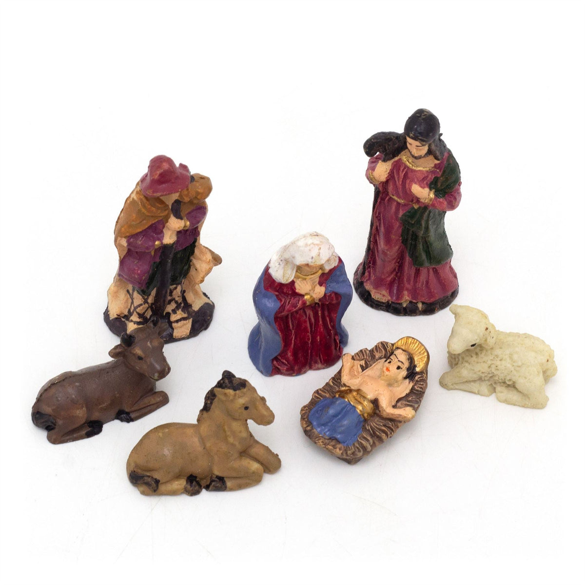 7-Piece Mini Christmas Nativity Set | Traditional Holy Family Figurines Nativity Set - Tophatter Daily Deals