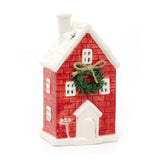 Ceramic Christmas LED House Ornament Santa Stop Here Festive Light-Up Decoration LED Light - Tophatter Daily Deals