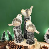 Festive 3 Piece Snowbird Christmas Ornament | Resin Winter Snow Christmas Decoration | Bird Statue Figurine Indoor Christmas Decorations Ornament - Tophatter Daily Deals