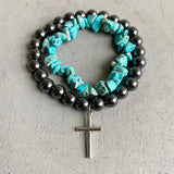 Turquoise Alloy Bracelet Style B One Size Bracelets - Tophatter Daily Deals