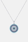 925 Sterling Silver Round Shape Artificial Turquoise Pendant Necklace Silver One Size Necklaces - Tophatter Daily Deals