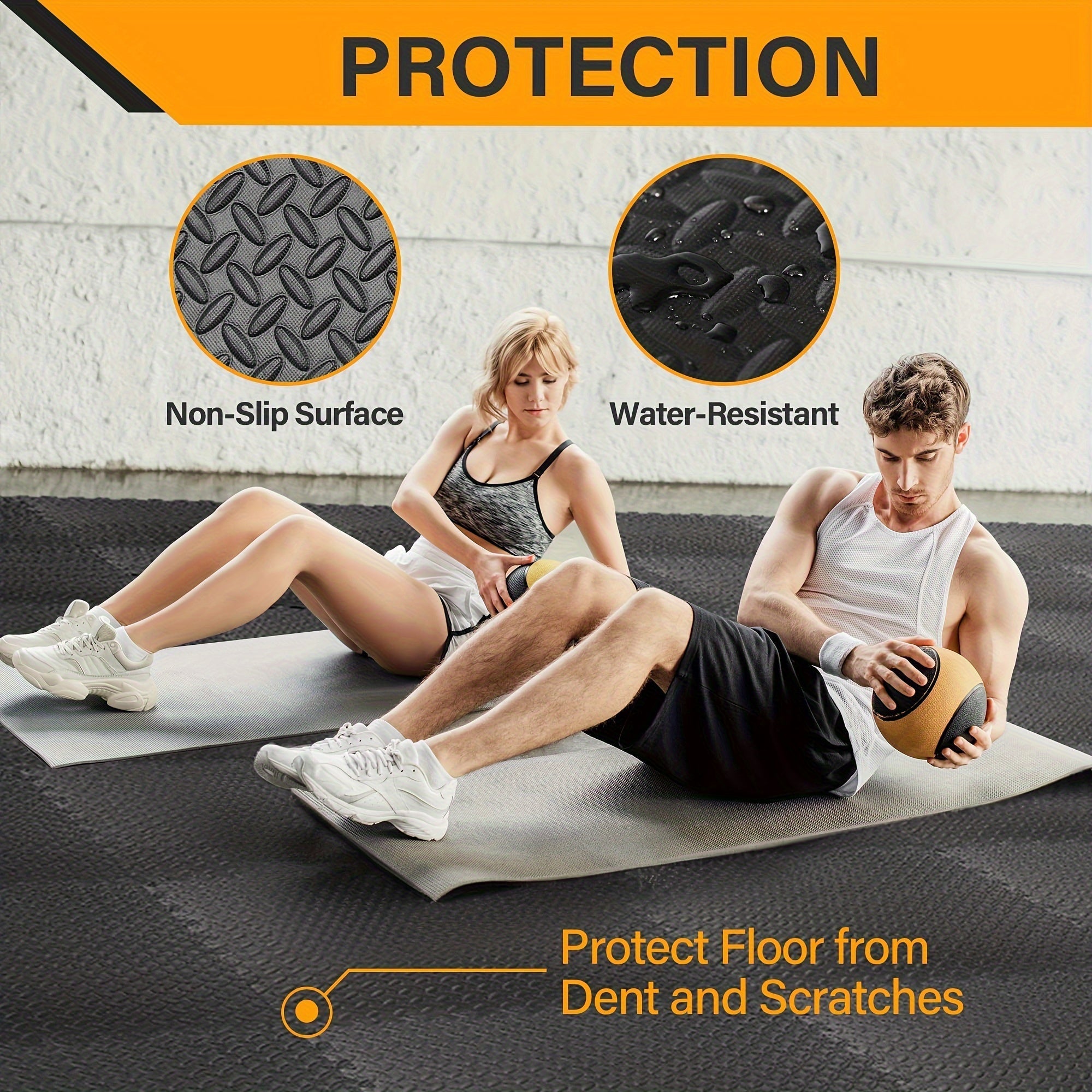 Interlocking Exercise Mat Black Set (48pcs) Sports & Fitness > Exercise, Gym & Fitness > Yoga & Pilates - Tophatter Daily Deals