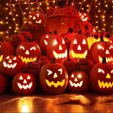 Halloween Pumpkin Lantern Plastic Blow Molded Decor 3D Changing Face Moving Picture Frame - Tophatter Daily Deals