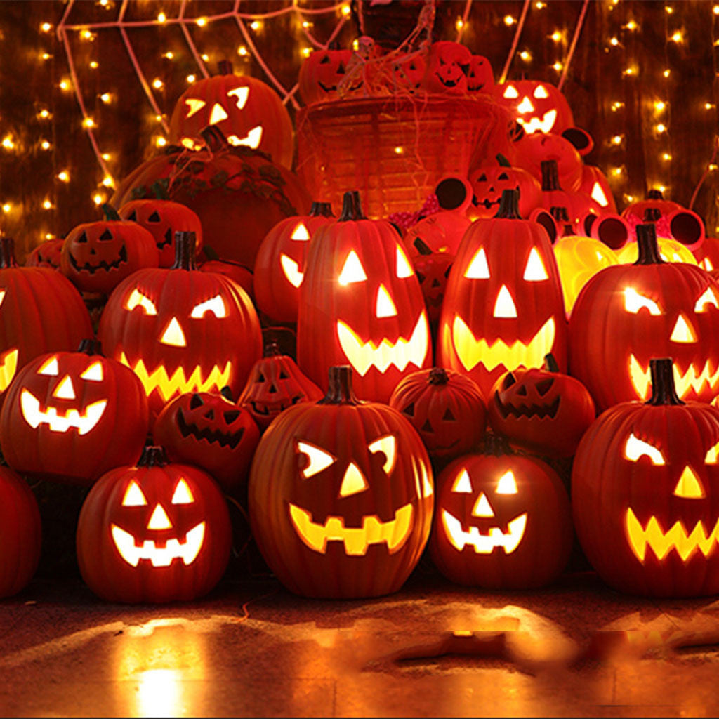 Halloween Pumpkin Lantern Plastic Blow Molded Decor 3D Changing Face Moving Picture Frame - Tophatter Daily Deals