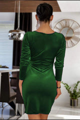 Surplice Long Sleeve Mini Dress Cocktail Dresses - Tophatter Daily Deals